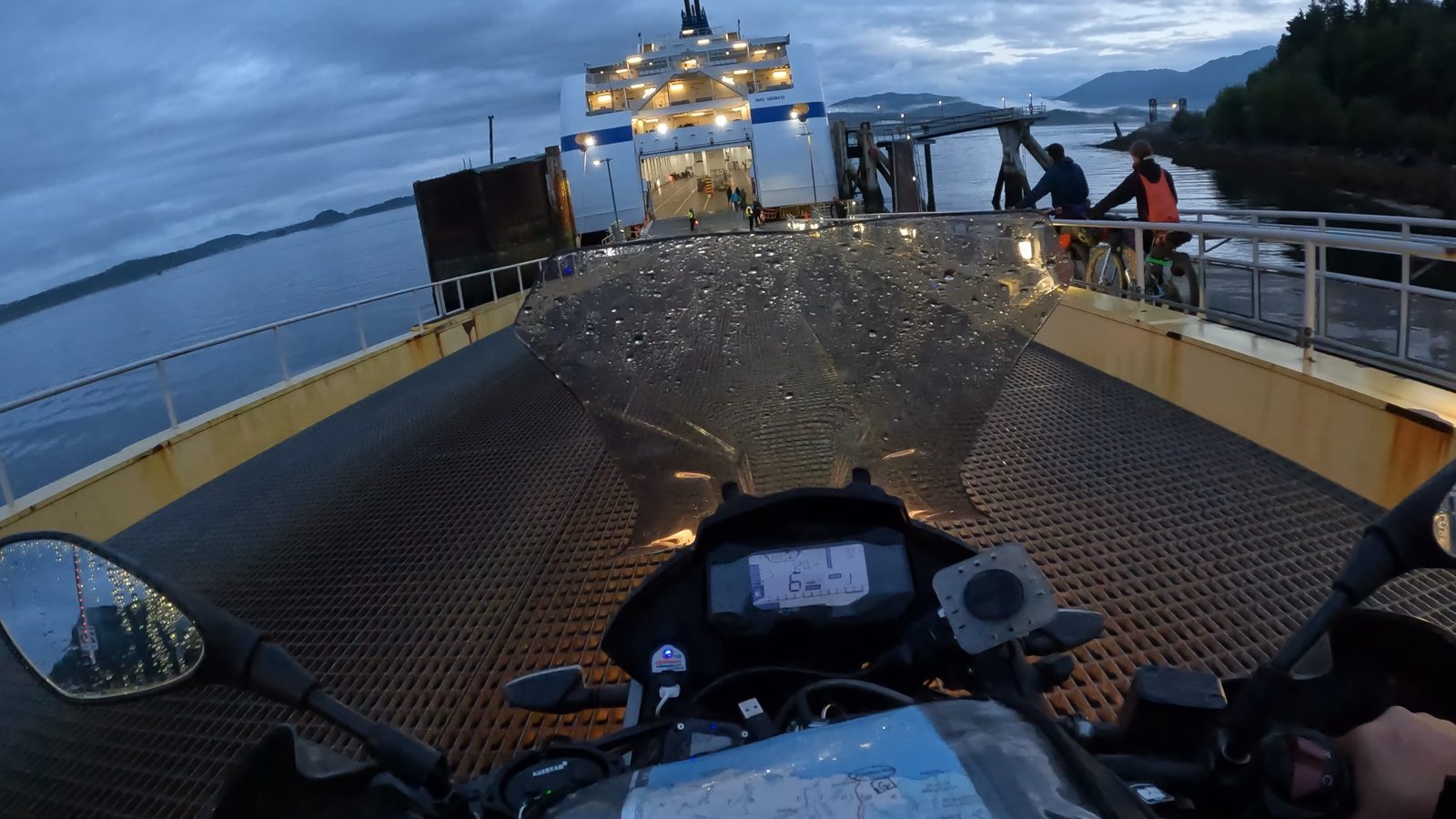 Waiting to board the ferry at dawn
